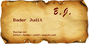 Bader Judit névjegykártya